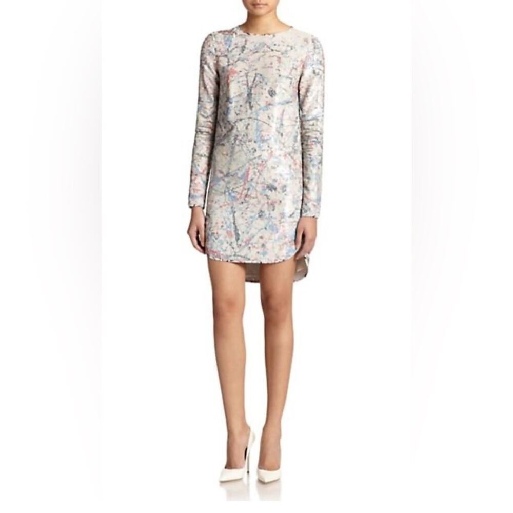 NWT Sachin + Babi paint splatter cachet Long Sleeve Dress